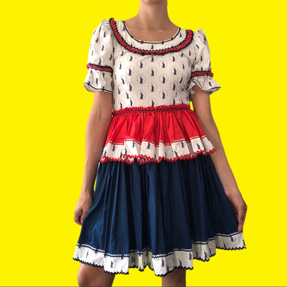 Vintage patriotic square dance dress